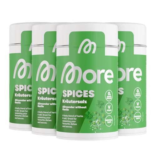 MORE NUTRITION, Not Spices, Kräutersalz, 4 x 110 g mit Meersalz, Kräutern und Tomatenflocken MORE NUTRITION, Not Spices, Kräutersalz, 4 x 110 g mit Meersalz, Kräutern und Tomatenflocken von MORE NUTRITION