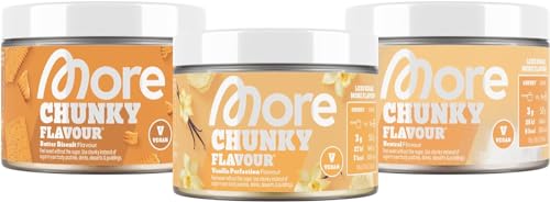 MORE Chunky Flavour, 3er Bundle, 3 x 150 g, Butter Biscuit, Neutral, Vanilla Perfection, Geschmackspulver zum Süßen, ohne viel Zucker und Kalorien, mit Inulin und Laktase MORE Chunky Flavour, 3er Bundle, 3 x 150 g, Butter Biscuit, Neutral, Vanilla Perfection, Geschmackspulver zum Süßen, ohne viel Zucker und Kalorien, mit Inulin und Laktase von MORE NUTRITION