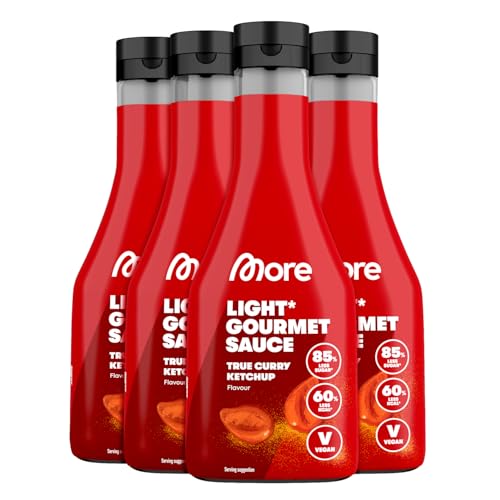 MORE NUTRITION Light Gourmet Sauce, 4 x 285ml - True Curry Ketchup, kalorienreduzierte Sauce, ohne Zuckerzusatz und unnötigem Fett von MORE NUTRITION