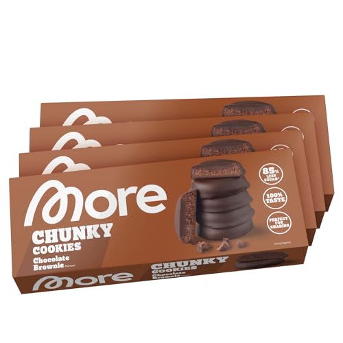 MORE NUTRITION More Chunky Cookie, 4 x 128g Packung (32 Kekse) - Chocolate Brownie Flavor von MORE NUTRITION