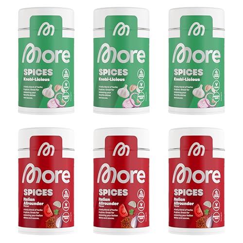 MORE Not Spices, 6er Bundle, 3 x Knobi-Licious, 3 x Kräutersalz von MORE NUTRITION