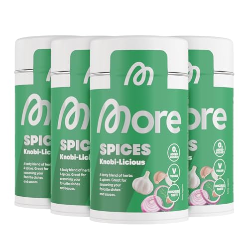 MORE, Not Spices, Knobilicious, 4 x 130 g, Würzende Mischung mit Kräutern, Knoblauch und Salz MORE, Not Spices, Knobilicious, 4 x 130 g, Würzende Mischung mit Kräutern, Knoblauch und Salz von MORE NUTRITION