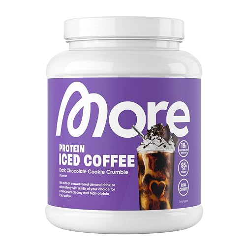MORE Protein Iced Coffee, 500g, Dark Chocolate Cookie Crumble, Eiskaffee mit wertvollen Proteinen, wenig Zucker und Fett - made in Germany MORE Protein Iced Coffee, 500g, Dark Chocolate Cookie Crumble, Eiskaffee mit wertvollen Proteinen, wenig Zucker und Fett - made in Germany von MORE NUTRITION