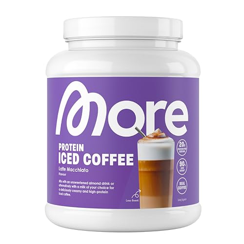 MORE Protein Iced Coffee, 500g, Latte Macchiato, Eiskaffee mit wertvollen Proteinen, wenig Zucker und Fett - made in Germany von MORE NUTRITION