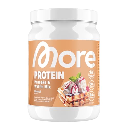 MORE Protein Pancakes and Waffle Mix, Neutral, 450 g, ohne Zuckerzusatz für fluffig leckere high-Protein-Pancakes - made in Germany MORE Protein Pancakes and Waffle Mix, Neutral, 450 g, ohne Zuckerzusatz für fluffig leckere high-Protein-Pancakes - made in Germany von MORE NUTRITION