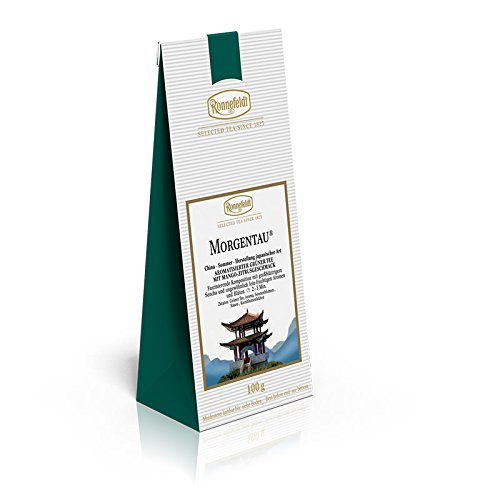 Morgentau Ronnefeldt, aromatisierter Grüntee mit Mango-Zitrusgeschmack, 100 g 4er Pack von MORGENTAU