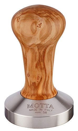 Motta Tamper Olivenbaumholz Edelstahl 58mm flat von Metallurgica Motta