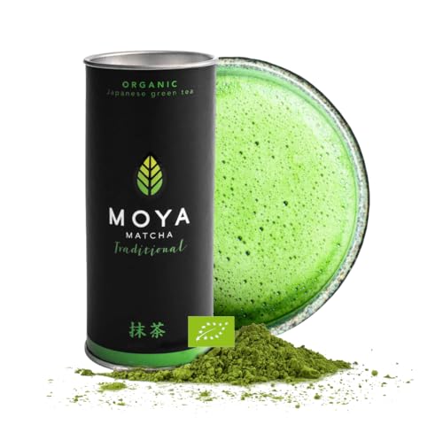 Moya Matcha Bio Tee Pulver Grün | 30g Traditional Zeremonie-Qualität 30g | Organisch Gewachsen und Geerntet in Uji, Japan | Perfekt für das Trinken mit Wasser Matcha Latte Smoothies und Limonaden von Moya Matcha