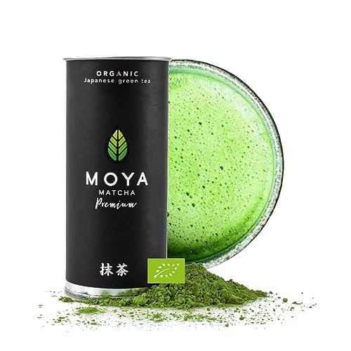 Moya Matcha Bio Tee Pulver Grün | 30g Premium Zeremonie-Qualität | Organisch Gewachsen und Geerntet in Uji,Japan | Grüntee-Pulver Matcha | Ideal für die japanische Teezeremonie mit Wasser von Moya Matcha