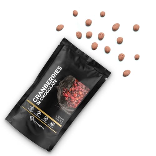 Getrocknete Cranberries in Dessertschokolade - Mr Fudgesto Süßigkeiten - Premiumgenuss - Luxuriöse Konfiserie für Gourmetfreuden - Schachtel 100g von MR FUDGESTO Artisan Delicacies