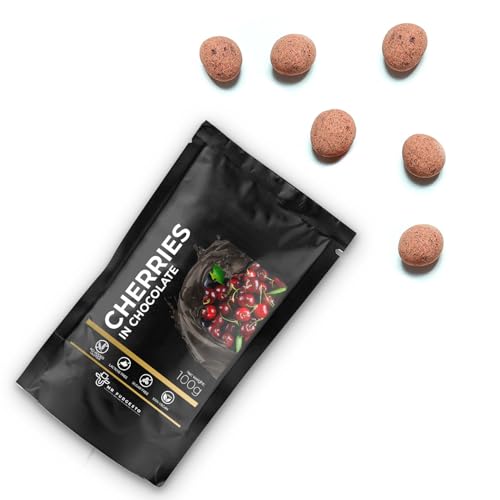 Getrocknete Kirschen in Dessertschokolade - Mr Fudgesto Süßigkeiten - Premiumgenuss - Luxuriöse Konfiserie für Gourmetfreuden - Schachtel 100g von MR FUDGESTO Artisan Delicacies