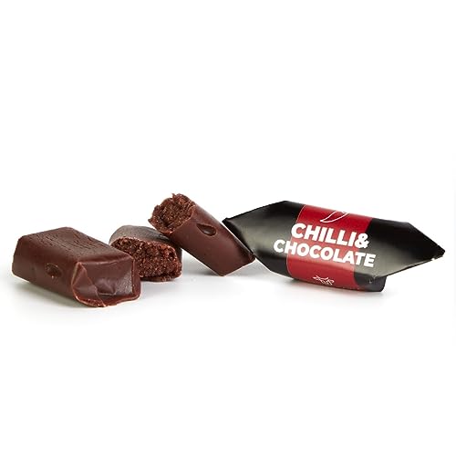 Traditionelle Karamellbonbons - Handgefertigt & Frisch Fudge - Geschmack: Chili & Schokolade - Mr Fudgesto Süßigkeiten aus Karamell - Kuhbonbon - Box 900 g von MR FUDGESTO Artisan Delicacies