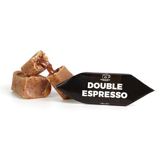 Traditionelle Karamellbonbons - Handgefertigt & Frisch Fudge - Geschmack: Double Espresso - Mr Fudgesto Süßigkeiten aus Karamell - Kuhbonbon - Box 900 g von MR FUDGESTO Artisan Delicacies