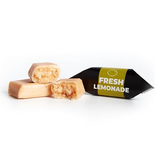 Traditionelle Karamellbonbons - Handgefertigt & Frisch Fudge - Geschmack: Fresh Lemonade - Mr Fudgesto Süßigkeiten aus Karamell - Kuhbonbon - Box 250 g von MR FUDGESTO Artisan Delicacies