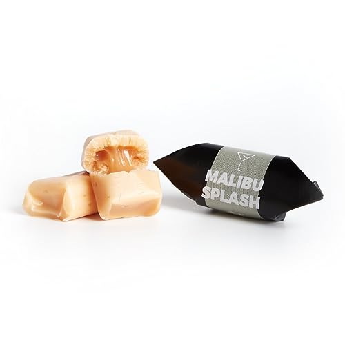 Traditionelle Karamellbonbons - Handgefertigt & Frisch Fudge - Geschmack: Malibu Splash - Mr Fudgesto Süßigkeiten aus Karamell - Kuhbonbon - Box 250 g von MR FUDGESTO Artisan Delicacies