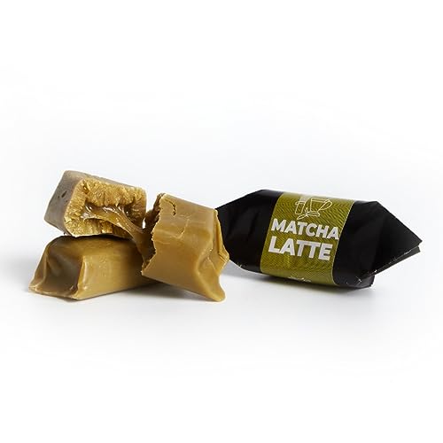 Traditionelle Karamellbonbons - Handgefertigt & Frisch Fudge - Geschmack: Matcha-Latte - Mr Fudgesto Süßigkeiten aus Karamell - Kuhbonbon - Box 900 g von MR FUDGESTO Artisan Delicacies