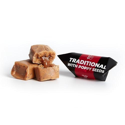 Traditionelle Karamellbonbons - Handgefertigt & Frisch Fudge - Geschmack: Mohnsamen - Mr Fudgesto Süßigkeiten aus Karamell - Kuhbonbon - Box 900 g Traditionelle Karamellbonbons - Handgefertigt & Frisch Fudge - Geschmack: Mohnsamen - Mr Fudgesto Süßigkeiten aus Karamell - Kuhbonbon - Box 900 g von MR FUDGESTO Artisan Delicacies