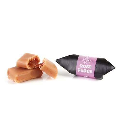 Traditionelle Karamellbonbons - Handgefertigt & Frisch Fudge - Geschmack: Rosen-Fudge - Mr Fudgesto Süßigkeiten aus Karamell - Kuhbonbon - Box 250 g von MR FUDGESTO Artisan Delicacies