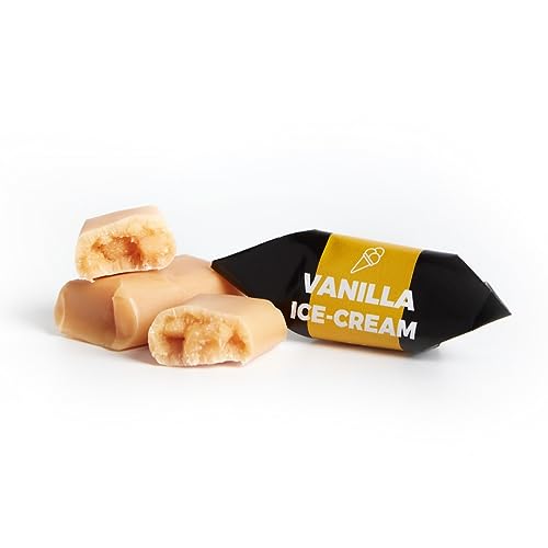 Traditionelle Karamellbonbons - Frisch Fudge - Geschmack: Vanilleeis - Mr Fudgesto Süßigkeiten aus Karamell - Kuhbonbon - Box 250 g Traditionelle Karamellbonbons - Frisch Fudge - Geschmack: Vanilleeis - Mr Fudgesto Süßigkeiten aus Karamell - Kuhbonbon - Box 250 g von MR FUDGESTO Artisan Delicacies