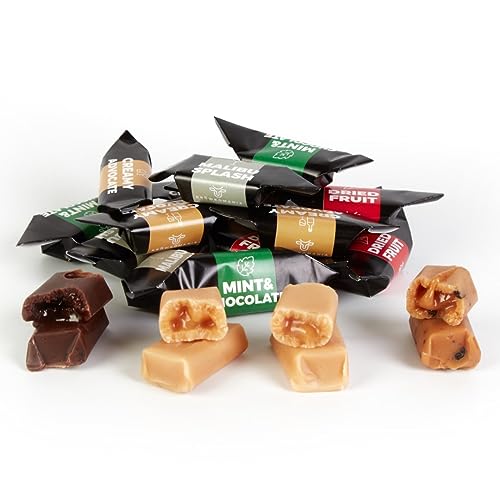 Traditionelle Karamellbonbons - Handgefertigt & Frisch Fudge - Kostproben - Mix - Mr Fudgesto Süßigkeiten aus Karamell - Kuhbonbon - Box 1 kg von MR FUDGESTO Artisan Delicacies