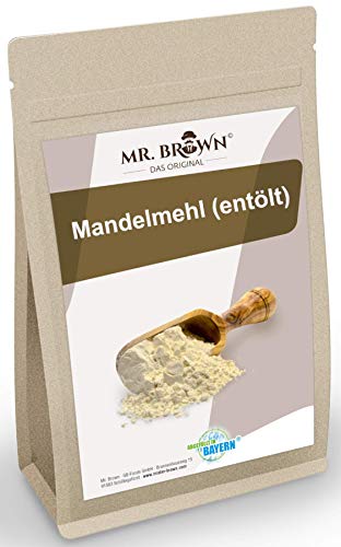 1kg Mandelmehl entölt, vegan, weiß, Mandelprotein, glutenfrei, für keto und zum Low Backen Carb von MR. BROWN