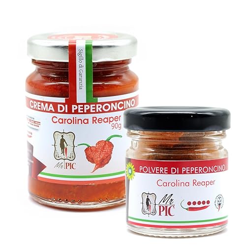 Carolina Reaper Chili-Set: Chilicreme 90 g und Pulver 15 g Carolina Reaper Chili-Set: Chilicreme 90 g und Pulver 15 g von MR. PIC