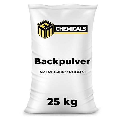 MRM CHEMICALS Natron Pulver 25kg Natriumbicarbonat Backnatron Backsoda Baking Soda für Lebensmittel Reinigen Haushalt Küche Wäsche, Lebensmittelqualität, Ohne Zusatzstoffe, GroßPackung von MRM Chemicals