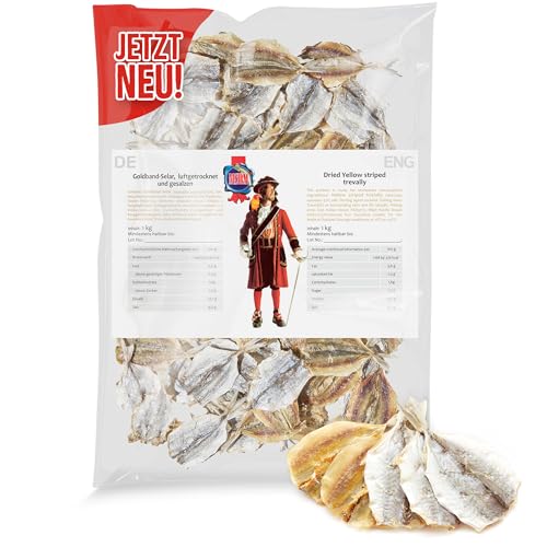 Goldband Selar Original 1kg - Fisch Jerky I High Protein I Snacks I Trockenfisch Omega 3 I Beef Jerky, Trockenfleisch & Chips Snack Alternative von MSDM