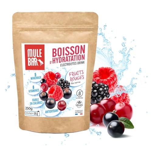 MULEBAR – Hydratationsgetränk in Pulverform – Rote Beeren – Anti-Müdigkeit – Antioxidans – 8 Vitamine – 5 Mineralien – Elektrolyte – Sehr zuckerarmer Geschmack – Leicht verdaulich – Hergestellt in Fra MULEBAR – Hydratationsgetränk in Pulverform – Rote Beeren – Anti-Müdigkeit – Antioxidans – 8 Vitamine – 5 Mineralien – Elektrolyte – Sehr zuckerarmer Geschmack – Leicht verdaulich – Hergestellt in Fra von MULEBAR