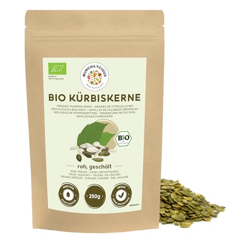 Kürbiskerne BIO 250g von Munchilycious, rohe und geschälte Kürbiskerne zum Essen, Nüsse Snacks, Keto, Perfekt für Müslischalen, Smoothie Bowl oder Porridge Kürbiskerne BIO 250g von Munchilycious, rohe und geschälte Kürbiskerne zum Essen, Nüsse Snacks, Keto, Perfekt für Müslischalen, Smoothie Bowl oder Porridge von MUNCHILYCIOUS