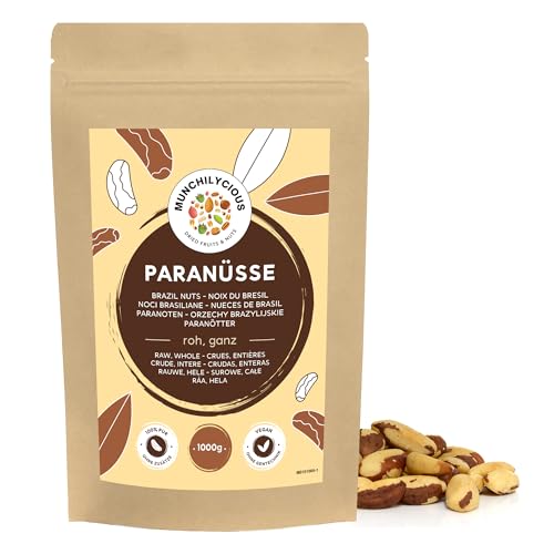 Paranüsse 1kg von Munchilycious, rohe Paranusskerne, Nüsse Snacks, Keto, Perfekt für Müslischalen, Smoothie Bowl oder Porridge von MUNCHILYCIOUS