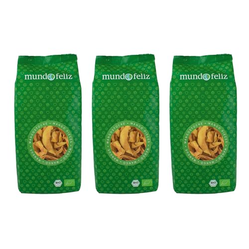 Mundo Feliz Getrocknete Mangostreifen aus Bio-Anbau, 3 x 200 g von Mundo Feliz