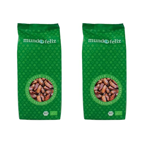 Mundo Feliz Getrocknete entsteinte Datteln aus Bio-Anbau, 2 x 500 g von Mundo Feliz