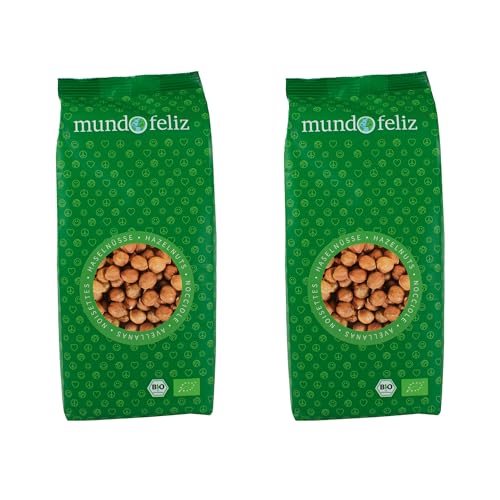 Mundo Feliz Rohe Haselnüsse aus Bio-Anbau, 2 x 500 g von Mundo Feliz