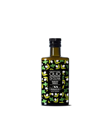 Frantoio Muraglia, Glasflasche mit Nativem Olivenöl Extra, Basilikum-Aroma 200ml von MURAGLIA ANTICO FRANTOIO
