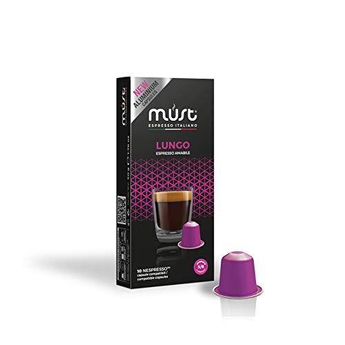 Must Espresso Lungo Kaffeepads – kompatibel mit Nespersso Kapseln, 10 Stück von MUST