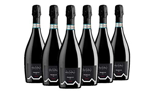 MUSTI NOBILIS Prosecco Extra Dry, 2021, Schaumwein, Ideal zum Apéro und Kombinieren mit Rohschinken und Fischsekunden, 6 x 750 ml, Made in Italy, 11% Vol von MUSTI NOBILIS