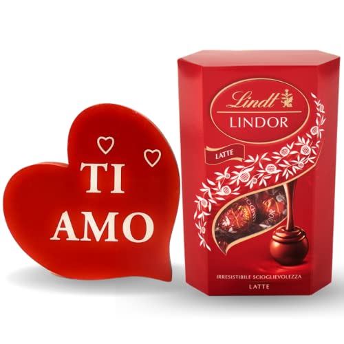 Regalo San Valentino Per Lui 2023-200gr Cioccolatini Al Latte + Cuore Legno Con Scritta "Ti Amo" - Regalo Anniversario (Latte) von MY