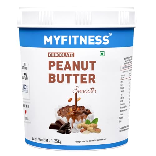MYFITNESS Chocolate Peanut Butter Smooth I LOVE PB Non-GMO, Gluten-Free, No Preservative All Natural Ingredient High Protein Peanut Butter Made with American Recipe, 1.25 kg von MYFITNESS