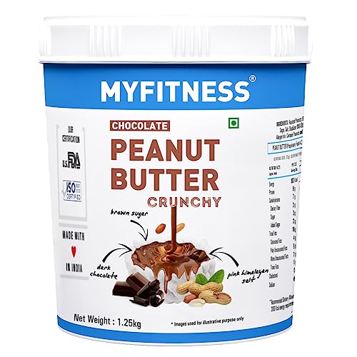 MYFITNESS Peanut Butter Chocolate Crunchy Non-GMO Gluten-Free No Preservative All Natural Ingredient High Protein Made with American Recipe, 1.25 kg von MYFITNESS