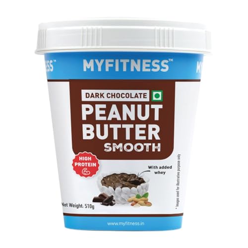 MYFITNESS Peanut Butter Dark Chocolate Smooth with Added Whey High Protein Non-GMO Gluten-Free No Preservative All Natural Ingredient Made with American Recipe, 510 gm MYFITNESS Peanut Butter Dark Chocolate Smooth with Added Whey High Protein Non-GMO Gluten-Free No Preservative All Natural Ingredient Made with American Recipe, 510 gm von MYFITNESS