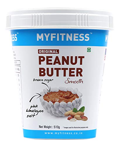 MYFITNESS Peanut Butter Original Smooth Non-GMO Gluten-Free No Preservative All Natural Ingredient High Protein Made with American Recipe, 510 gm von MYFITNESS