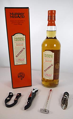 Macallan Maverick 15 Year Old Speyside Scotch Whisky 1988 Murray McDavid Bottling in einer Geschenkbox, da zu 4 Weinaccessoires, 1 x 700ml von Macallan Maverick 15