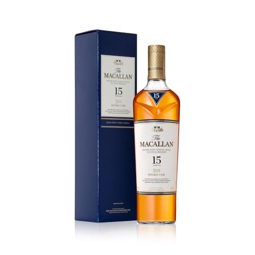 Macallan 15 Jahre, Double Cask, Single Malt Scotch Whisky, mit Geschenkverpackung, Noten von Trockenfrüchten, Toffee und Vanille, 40% Vol, 700ml Einzelflasche von Macallan