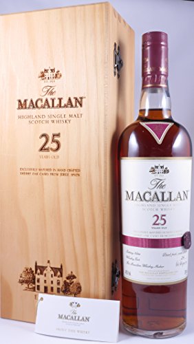 Macallan 25 Years Sherry Oak Highland Single Malt Scotch Whisky 43,0% - eine der wenigen Abfüllungen eines legendären Scotch von Macallan