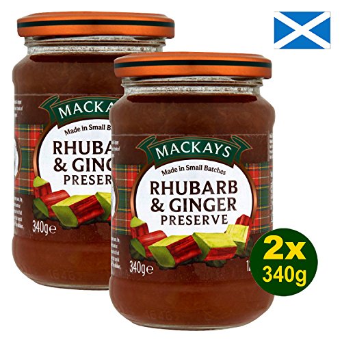Mackays 100% Natural Fruit Rhubarb Ginger Preserve 2x 340g (680g) - Rababer Ginger Konfitüre von Mackays