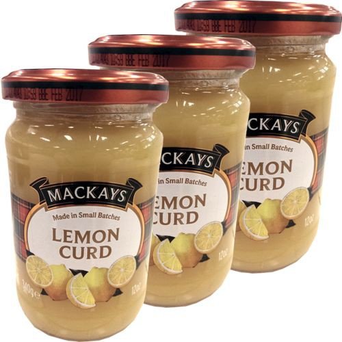 Mackays Lemon Curd 3 Gläser á 340g (Zitronen-Creme) von Mackays