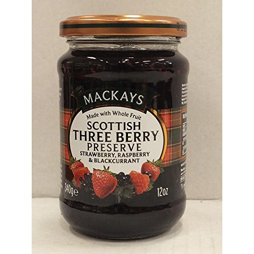 Mackays Scottish Three Berry Marmalade 340g Glas (Marmelade mit Erdberre, Himbeere & schwarze Johannisbeere) von Mackays