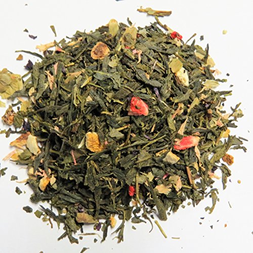 100g Grüner Tee Natürliches Leben (mit Erdbeer-Lemongras Note) - von Madavanilla