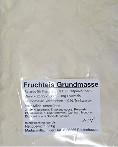 250g Fruchteis Grundmasse - Eispulver - von Madavanilla